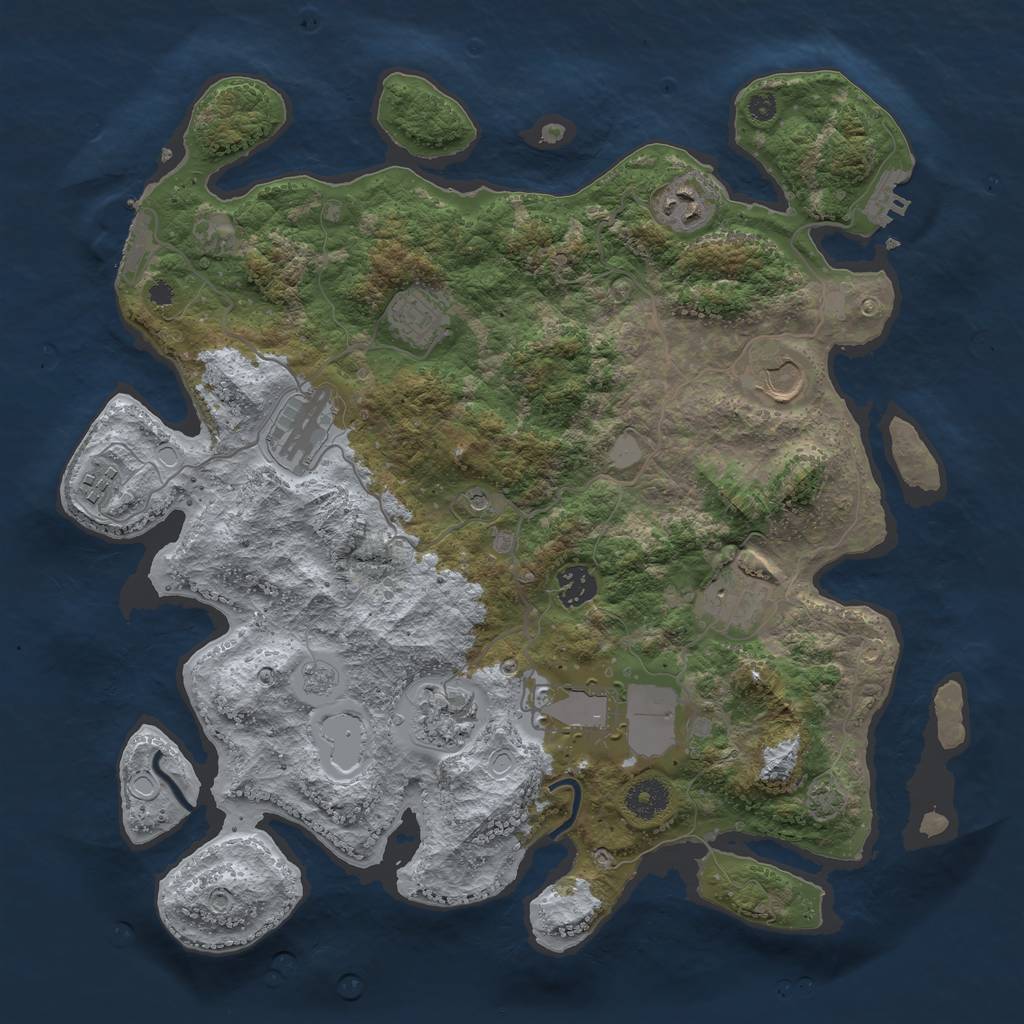 Rust Map: Procedural Map, Size: 3750, Seed: 12210925, 17 Monuments