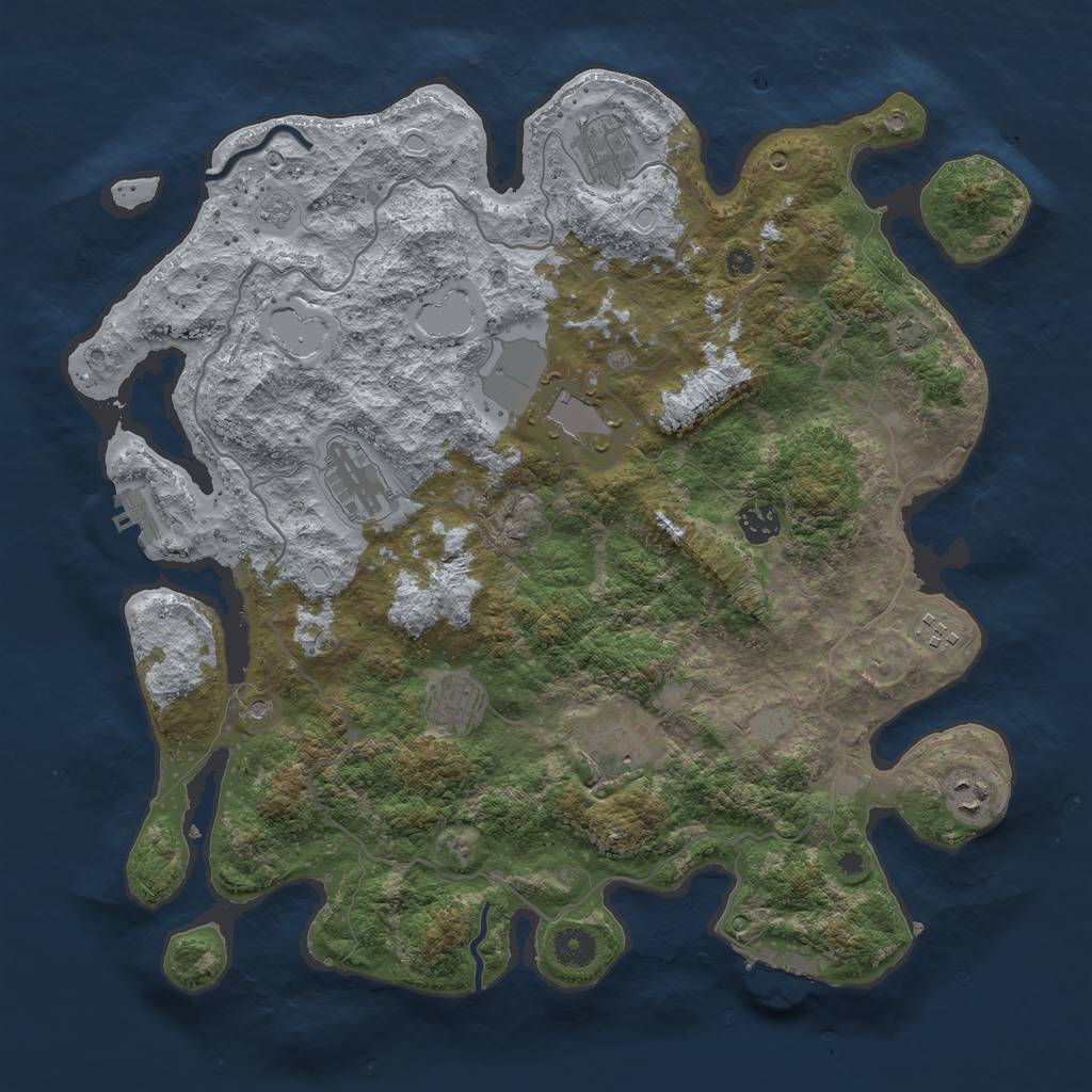 Rust Map: Procedural Map, Size: 4000, Seed: 1028946, 16 Monuments