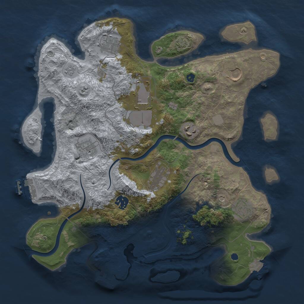 Rust Map: Procedural Map, Size: 3500, Seed: 46579, 15 Monuments