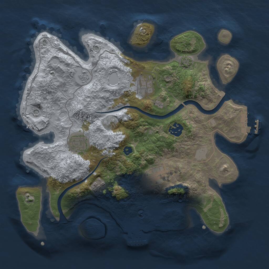 Rust Map: Procedural Map, Size: 3000, Seed: 352265227, 11 Monuments