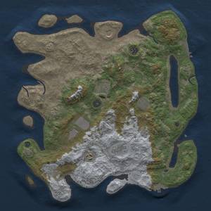 Thumbnail Rust Map: Procedural Map, Size: 4000, Seed: 456360266, 18 Monuments