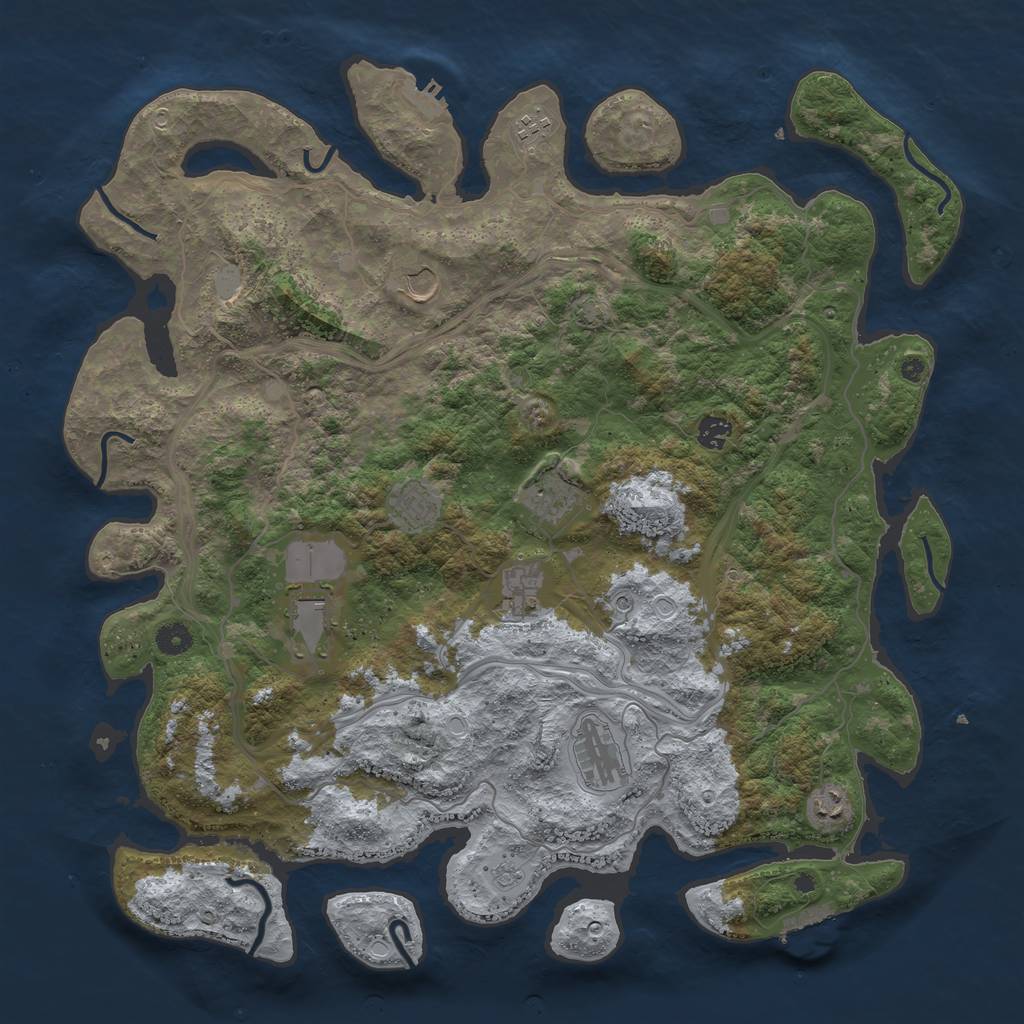 Rust Map: Procedural Map, Size: 4500, Seed: 2031483378, 17 Monuments