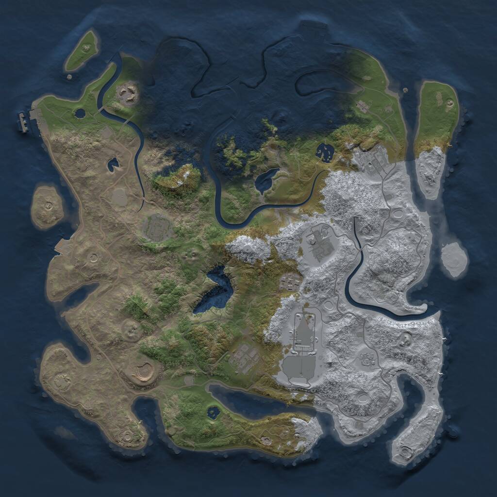 Rust Map: Procedural Map, Size: 4000, Seed: 118988737, 15 Monuments