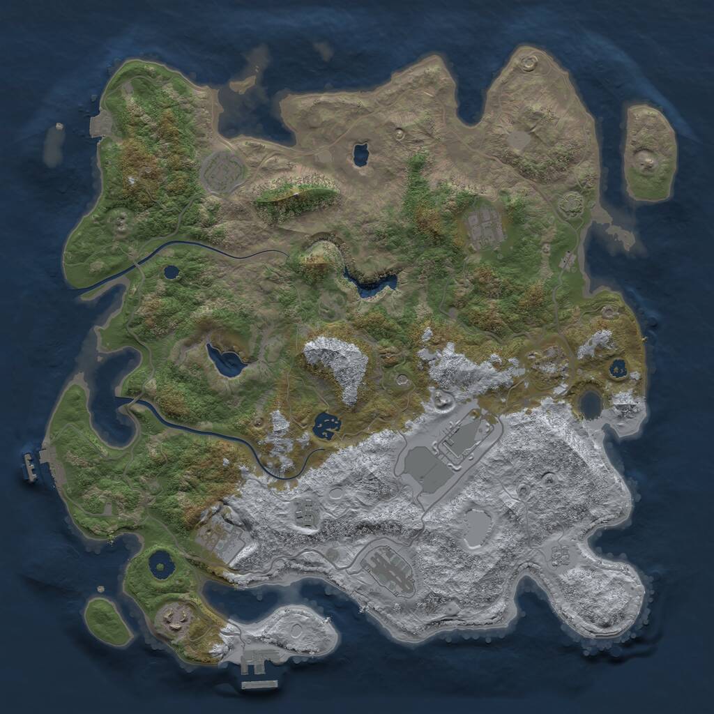 Rust Map: Procedural Map, Size: 4000, Seed: 1851142897, 15 Monuments