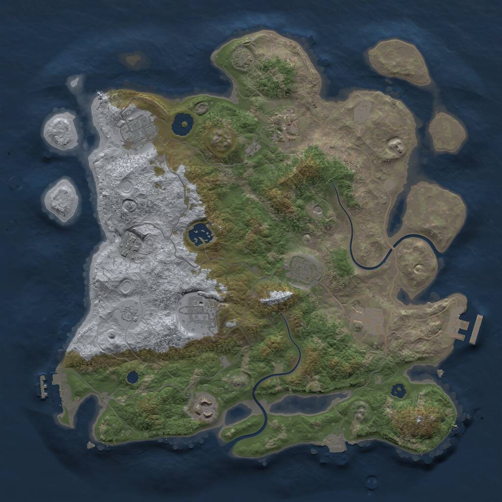 Rust Map: Procedural Map, Size: 3400, Seed: 6480182, 14 Monuments