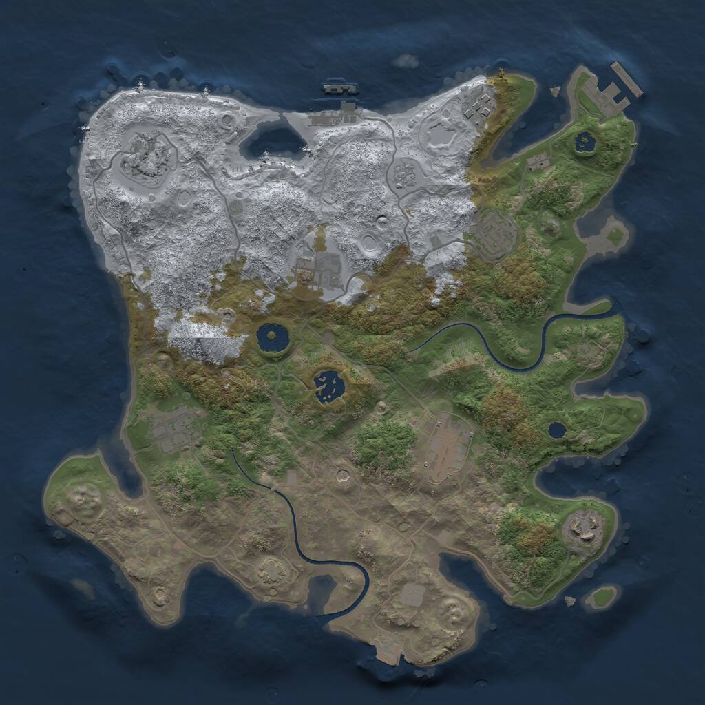 Rust Map: Procedural Map, Size: 3400, Seed: 62983649, 14 Monuments
