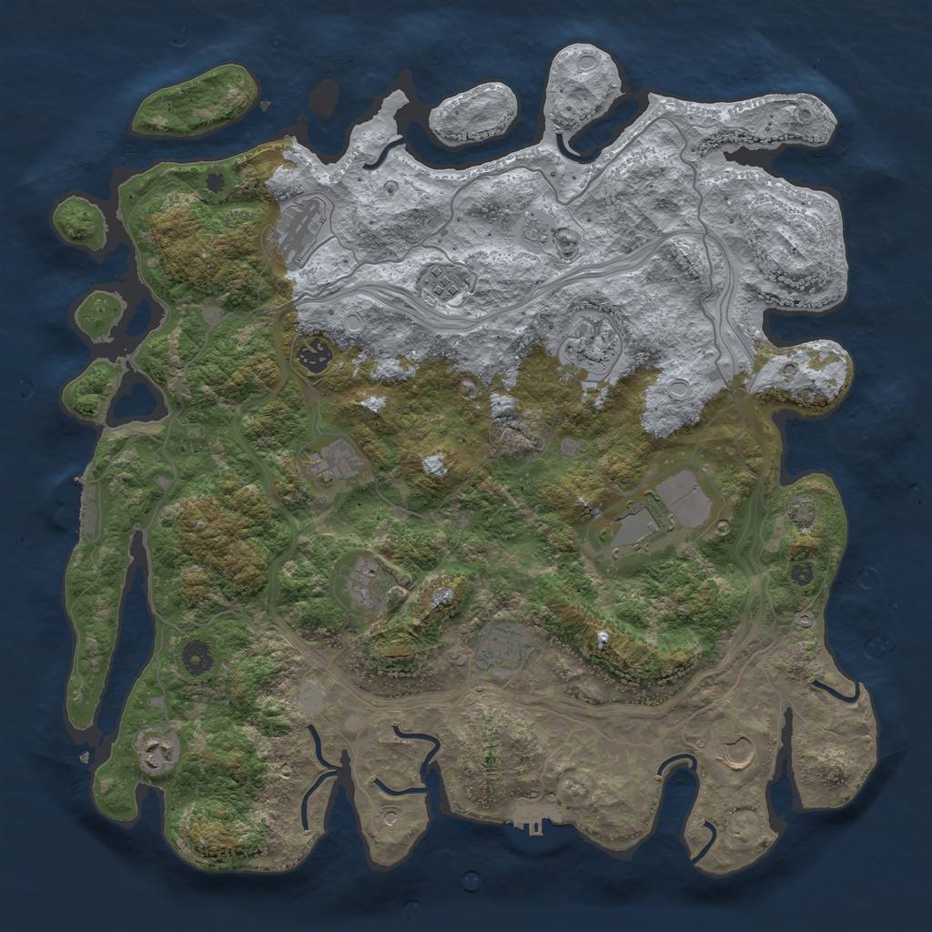 Rust Map: Procedural Map, Size: 4250, Seed: 667251, 18 Monuments