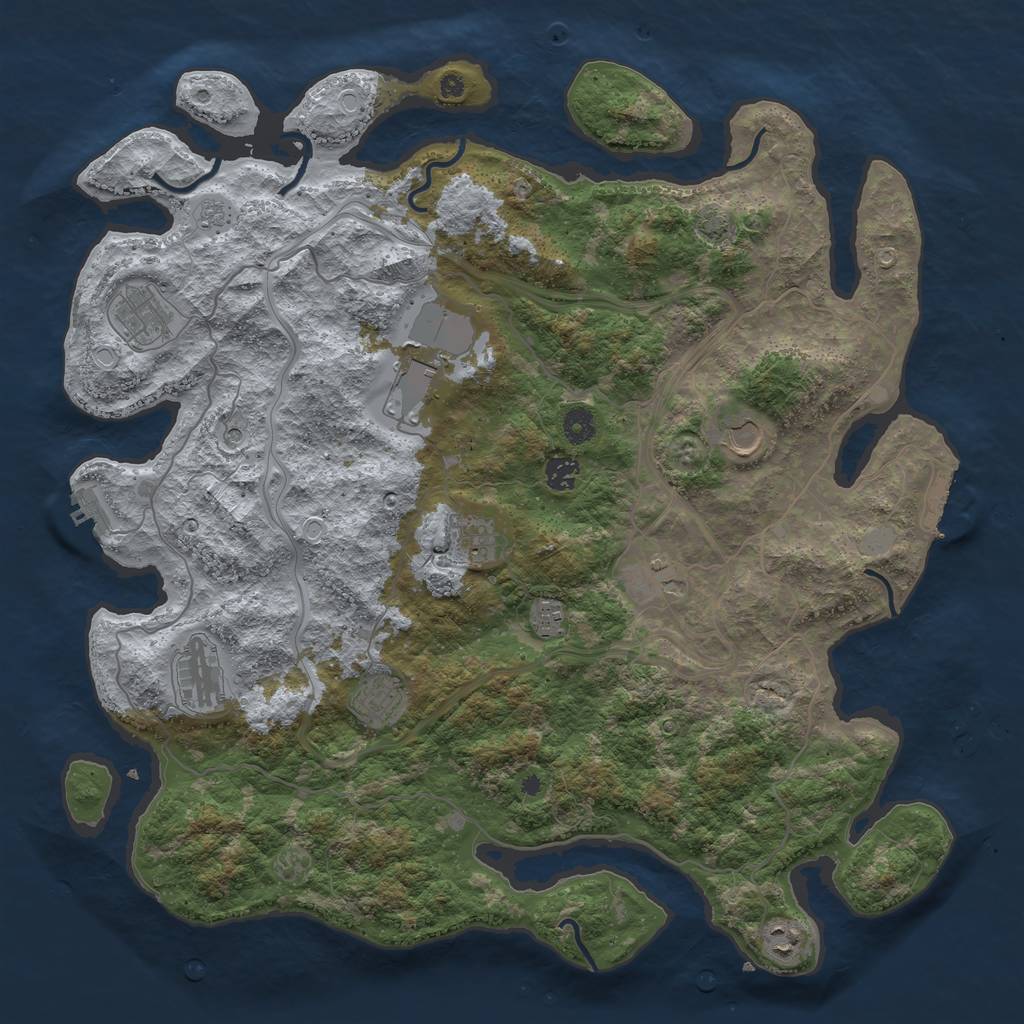Rust Map: Procedural Map, Size: 4400, Seed: 98360078, 18 Monuments