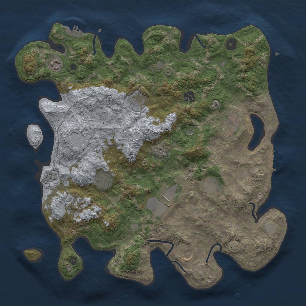 Rust Map: Procedural Map, Size: 4000, Seed: 17526983, 18 Monuments