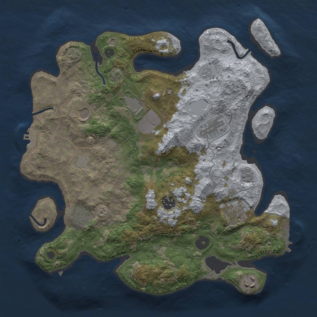 Rust Map: Procedural Map, Size: 3500, Seed: 15210286, 15 Monuments