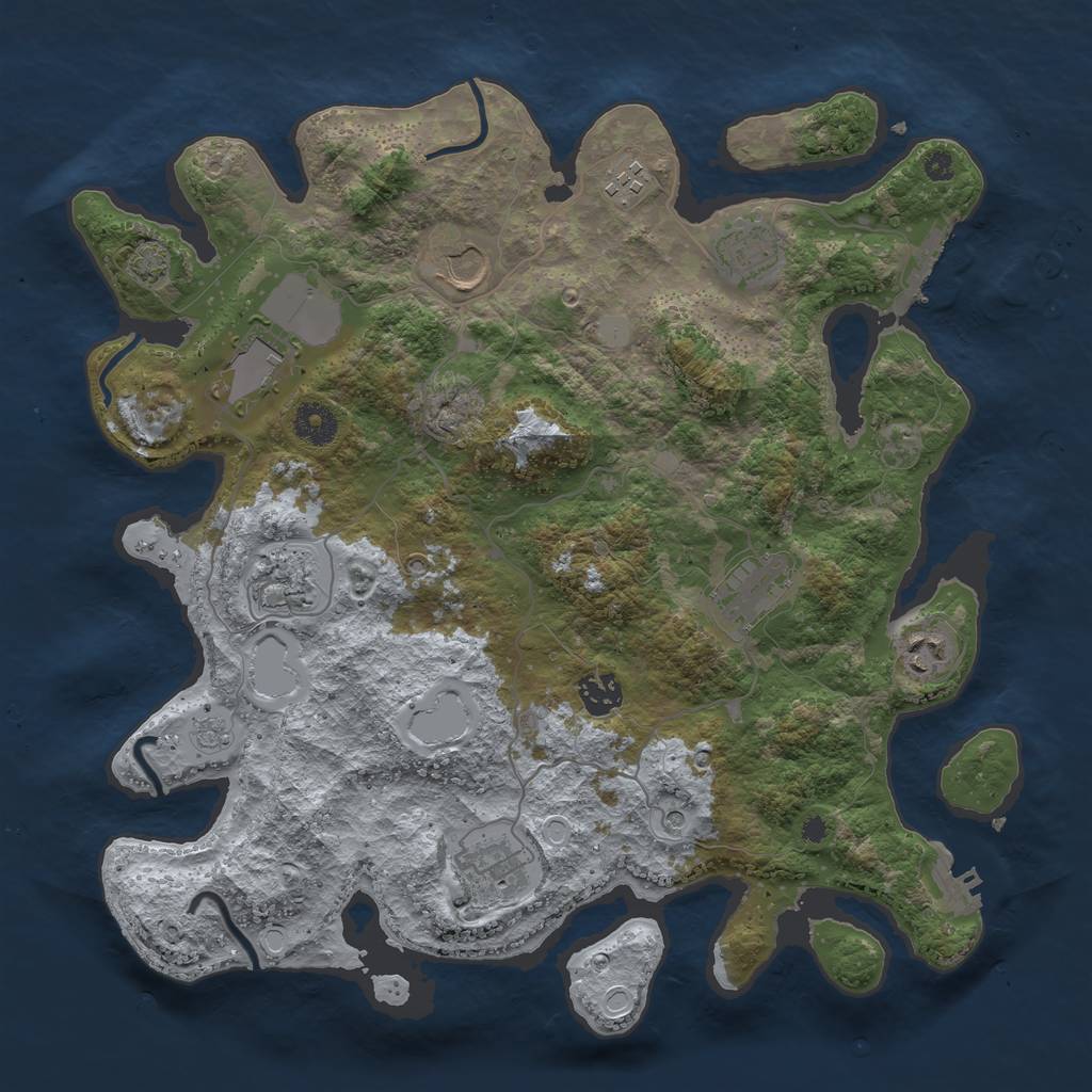 Rust Map: Procedural Map, Size: 3750, Seed: 5728755, 17 Monuments