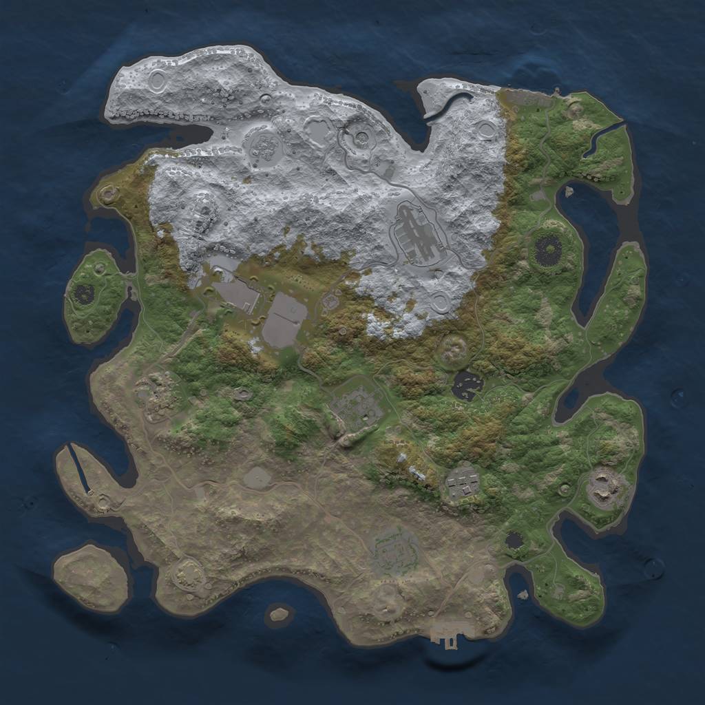 Rust Map: Procedural Map, Size: 3500, Seed: 4924520, 16 Monuments