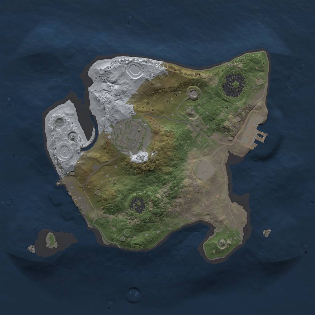 Rust Map: Procedural Map, Size: 2000, Seed: 25476, 6 Monuments