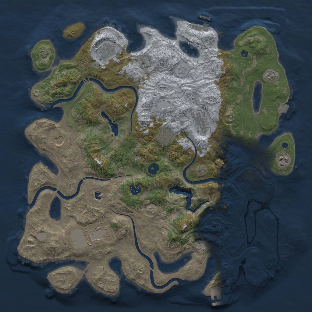 Rust Map: Procedural Map, Size: 4250, Seed: 46768173, 14 Monuments