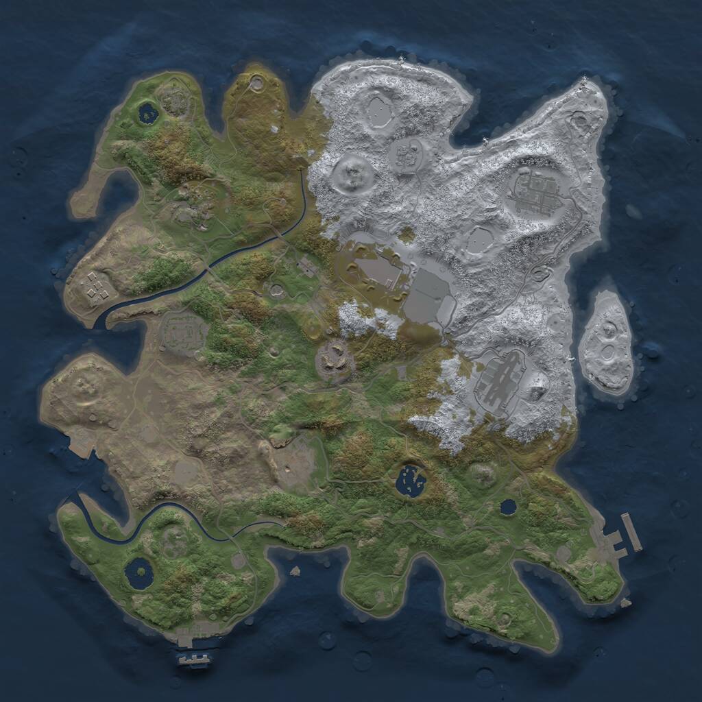 Rust Map: Procedural Map, Size: 3550, Seed: 437959, 15 Monuments