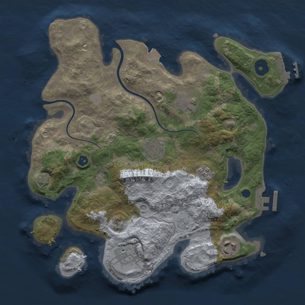Rust Map: Procedural Map, Size: 3000, Seed: 1351341544, 11 Monuments
