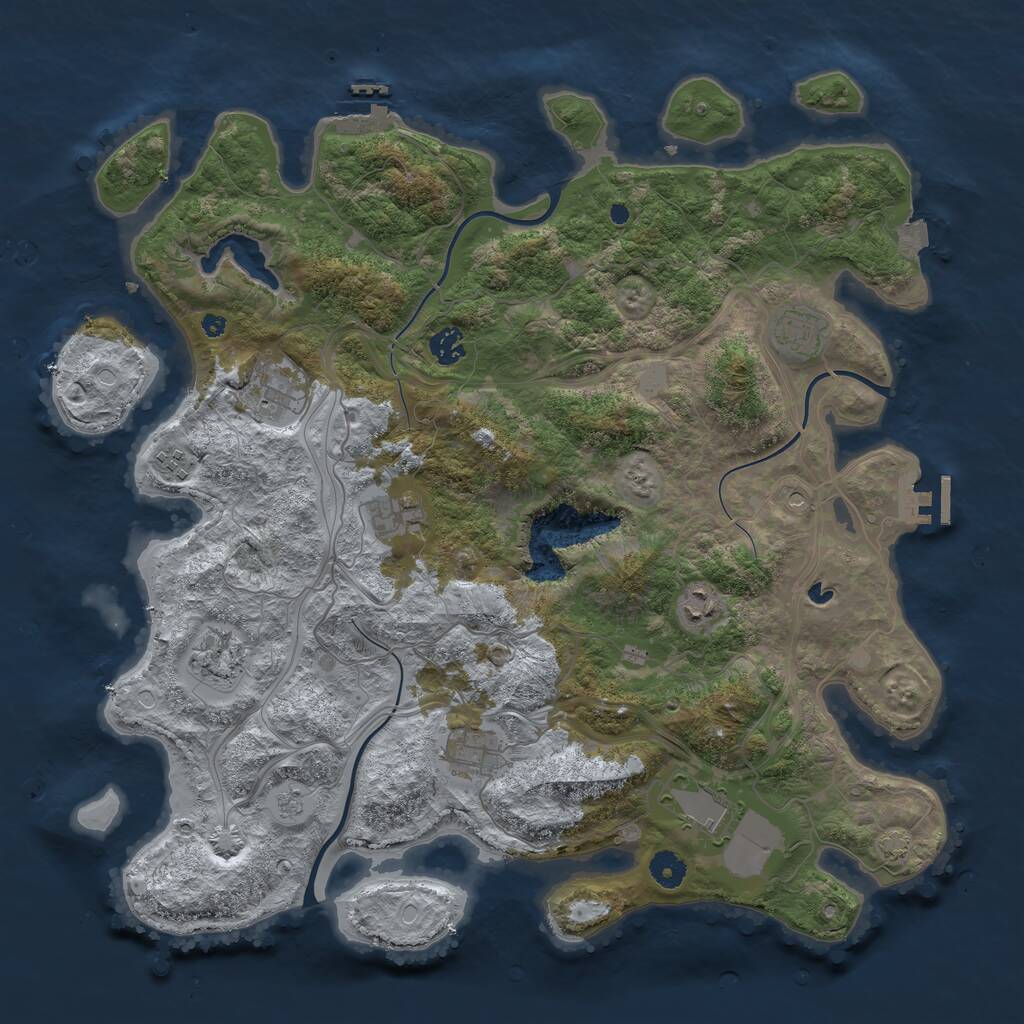 Rust Map: Procedural Map, Size: 4250, Seed: 1760877, 15 Monuments