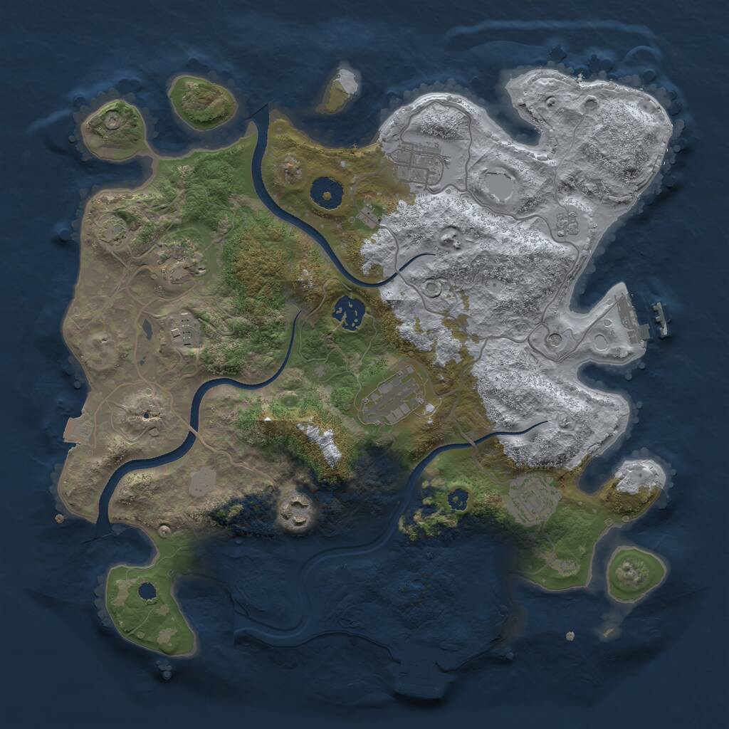 Rust Map: Procedural Map, Size: 3400, Seed: 96192133, 13 Monuments