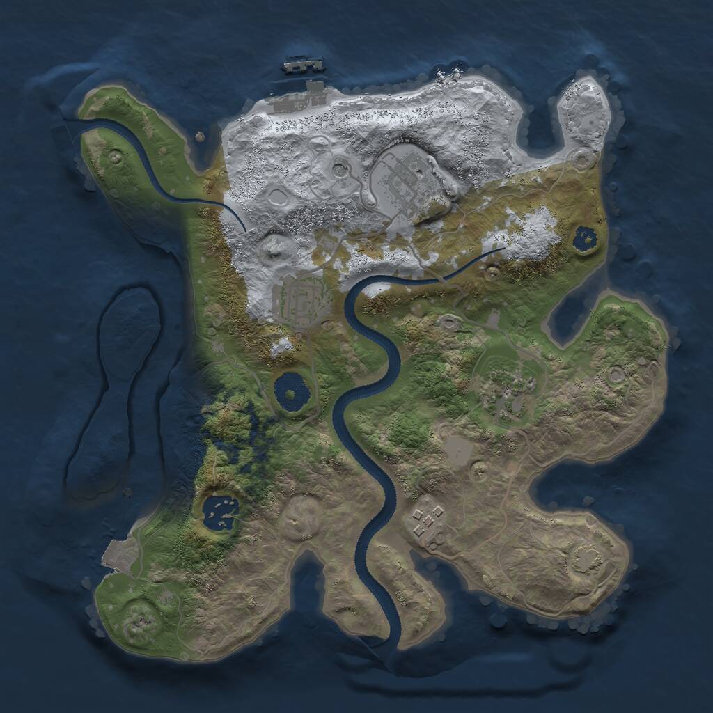Rust Map: Procedural Map, Size: 2900, Seed: 605423882, 9 Monuments