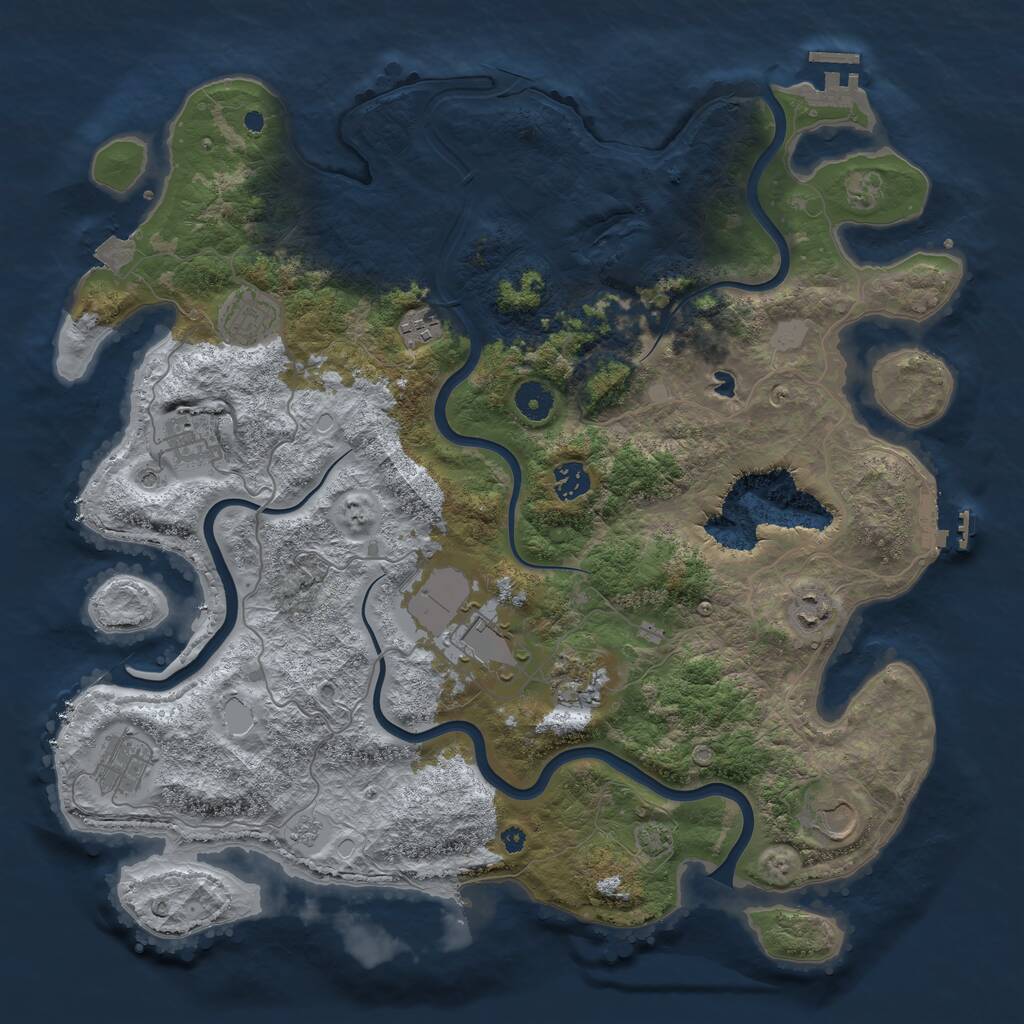 Rust Map: Procedural Map, Size: 4100, Seed: 37878901, 15 Monuments