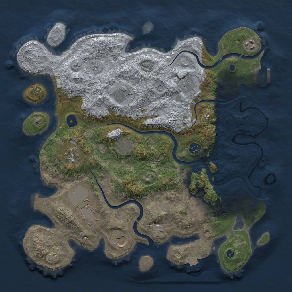 Rust Map: Procedural Map, Size: 3850, Seed: 2972082, 15 Monuments