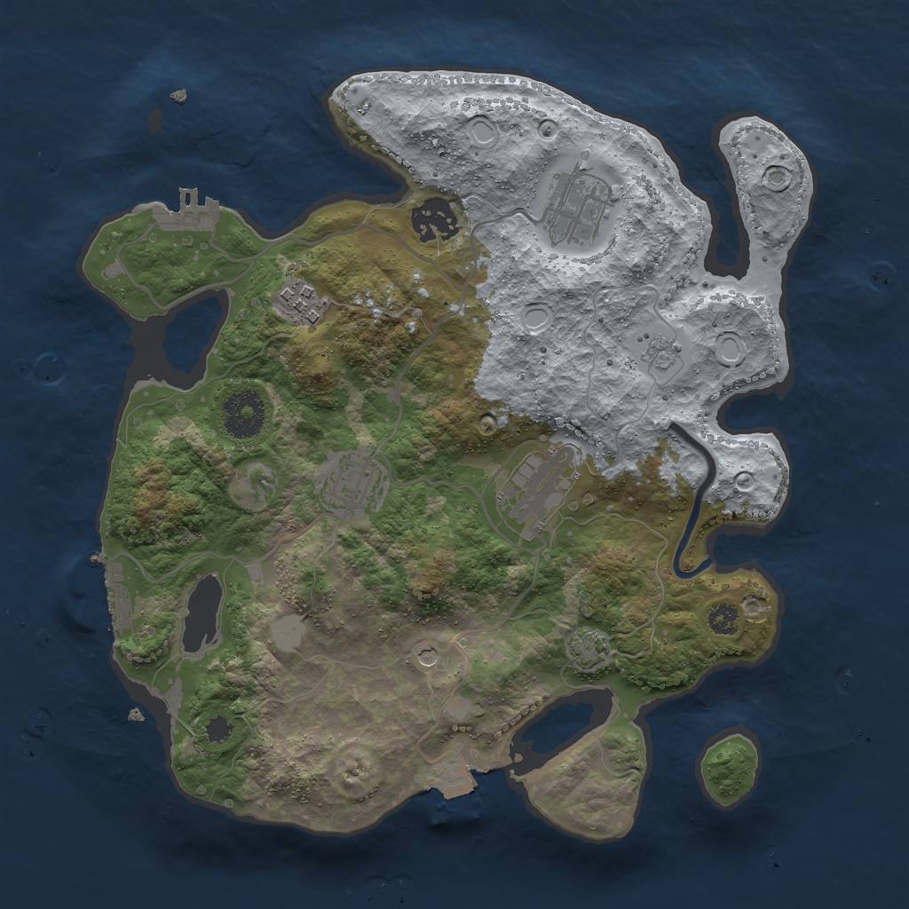 Rust Map: Procedural Map, Size: 3000, Seed: 14902, 13 Monuments