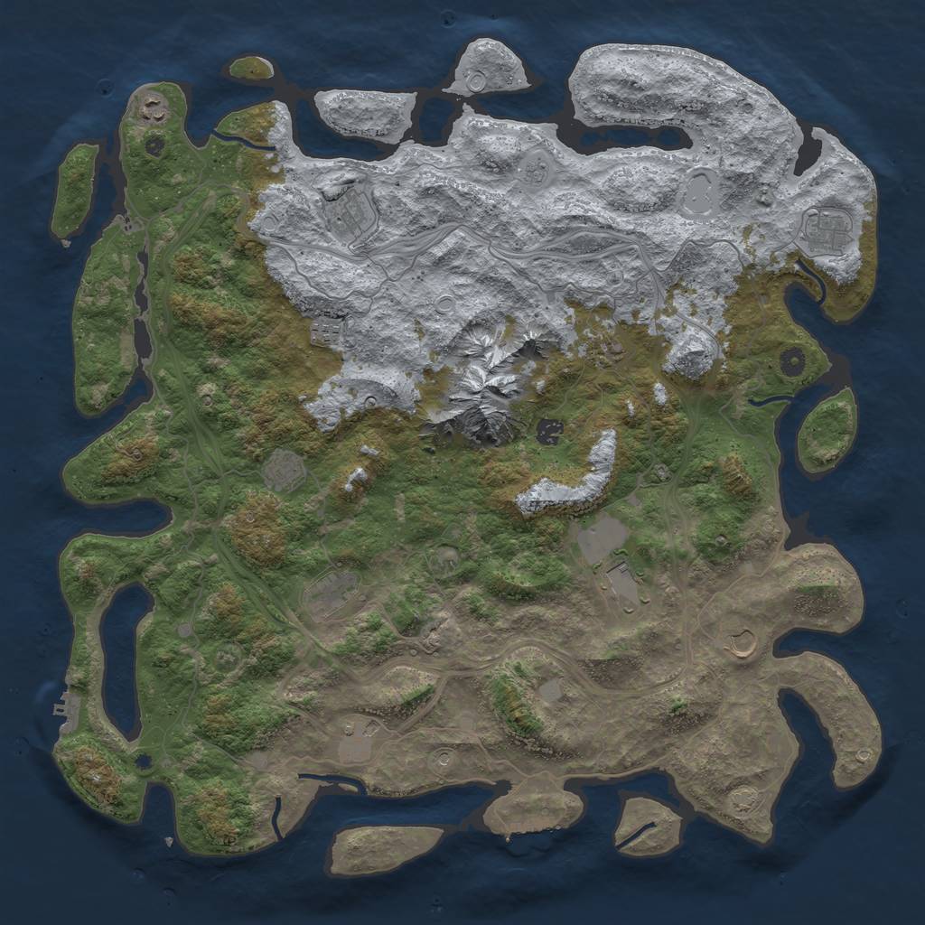 Rust Map: Procedural Map, Size: 5000, Seed: 751348926, 19 Monuments