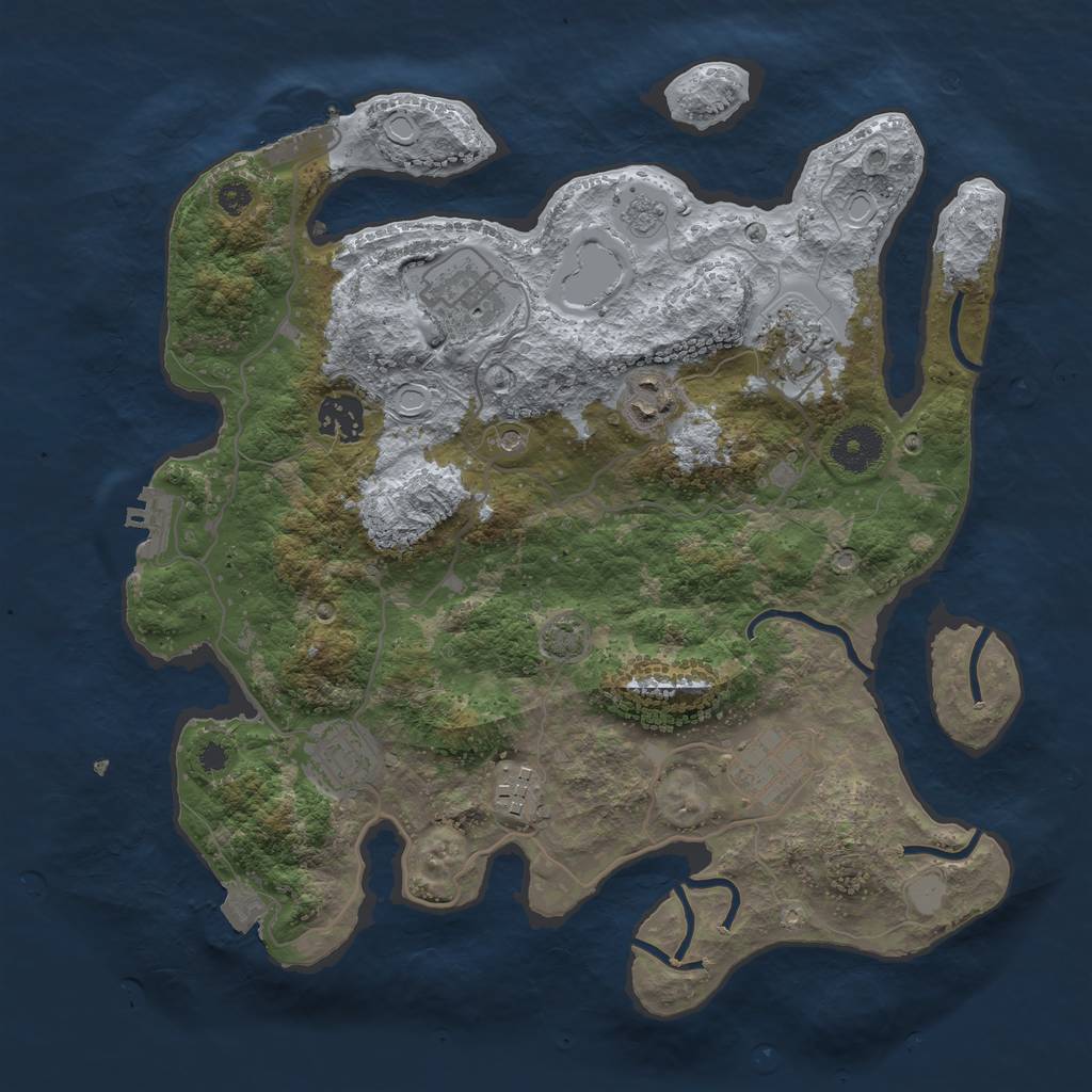 Rust Map: Procedural Map, Size: 3400, Seed: 84951395, 15 Monuments