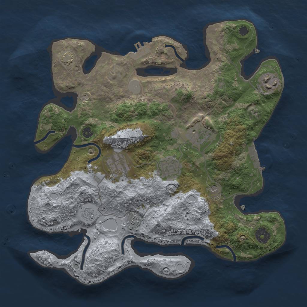 Rust Map: Procedural Map, Size: 3000, Seed: 66236, 13 Monuments