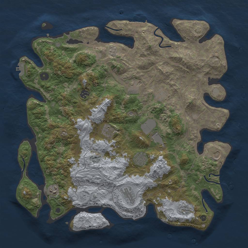 Rust Map: Procedural Map, Size: 4250, Seed: 276005303, 19 Monuments