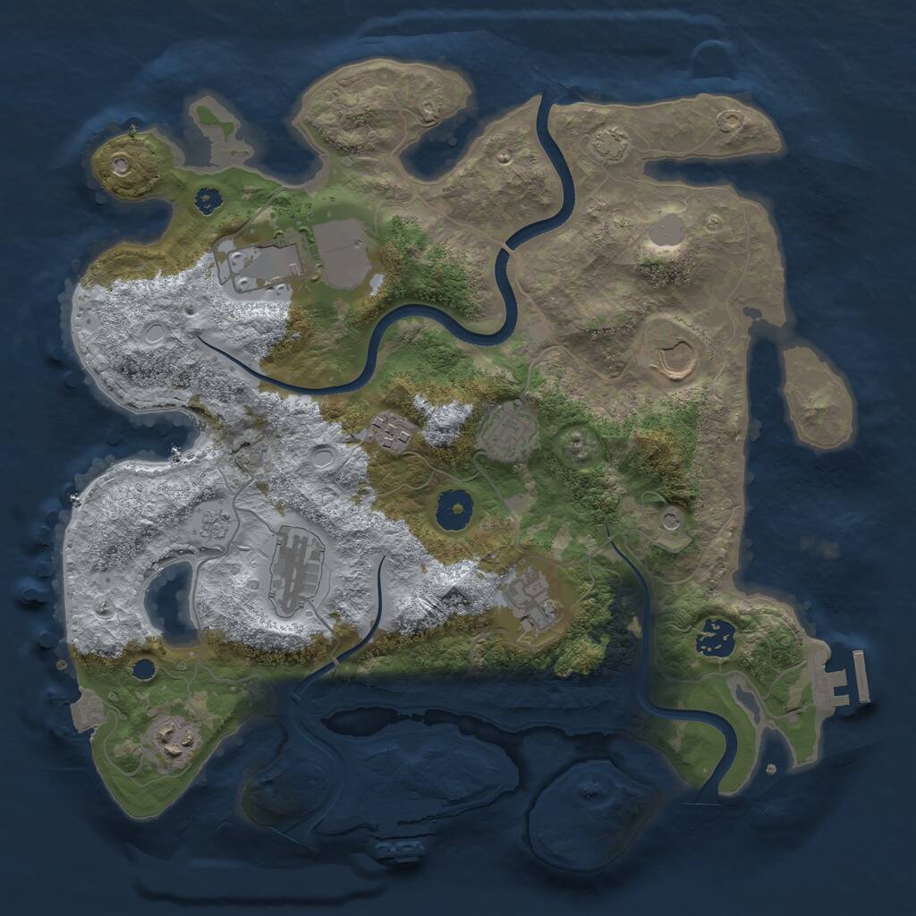 Rust Map: Procedural Map, Size: 3500, Seed: 26263722, 14 Monuments