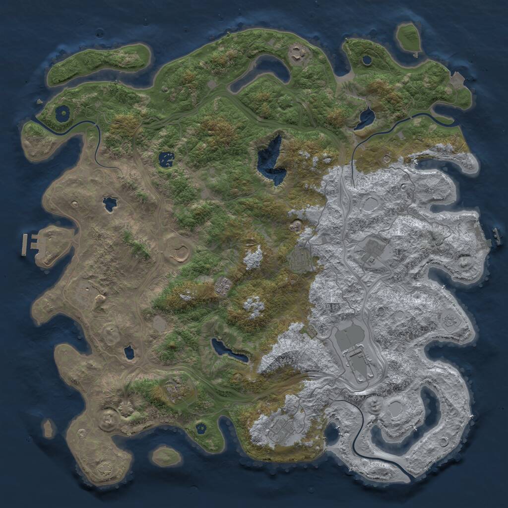 Rust Map: Procedural Map, Size: 4700, Seed: 510006, 16 Monuments