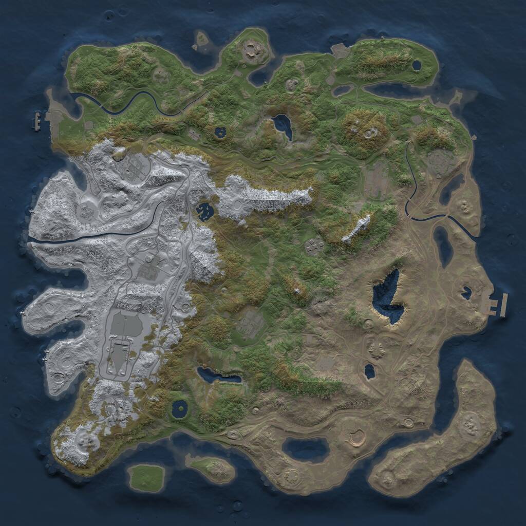 Rust Map: Procedural Map, Size: 4500, Seed: 1864046546, 17 Monuments