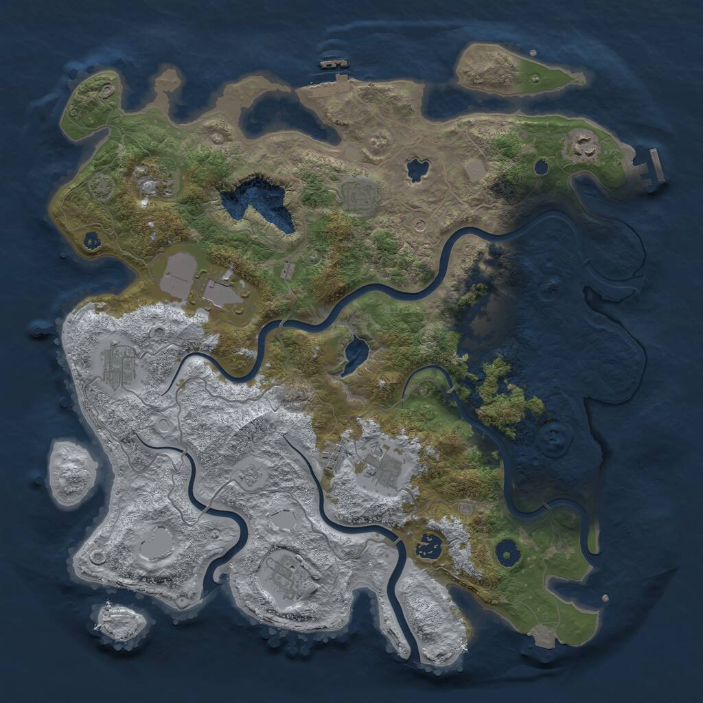 Rust Map: Procedural Map, Size: 4100, Seed: 97056862, 16 Monuments