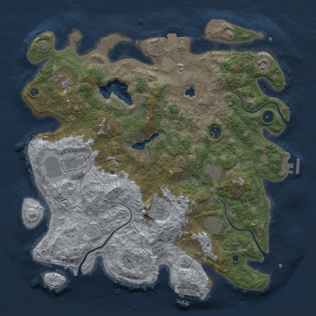 Rust Map: Procedural Map, Size: 4100, Seed: 97056862, 14 Monuments
