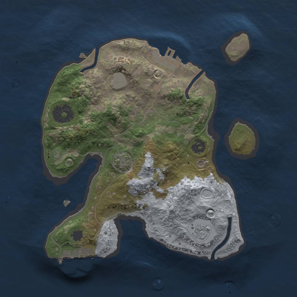 Rust Map: Procedural Map, Size: 2200, Seed: 429862670, 7 Monuments