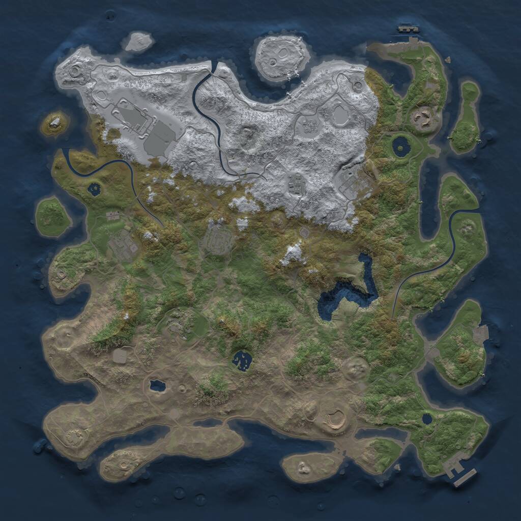 Rust Map: Procedural Map, Size: 4100, Seed: 79120857, 15 Monuments