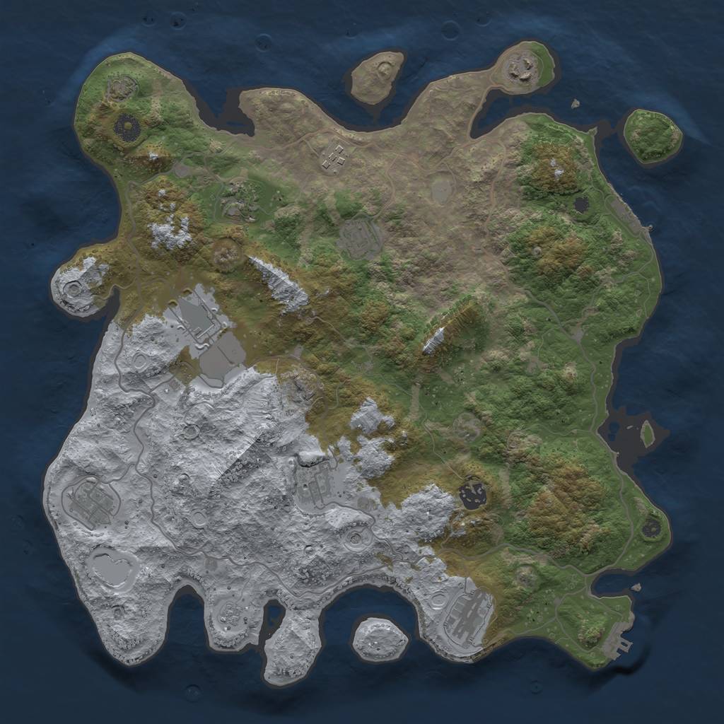 Rust Map: Procedural Map, Size: 4000, Seed: 59509588, 17 Monuments