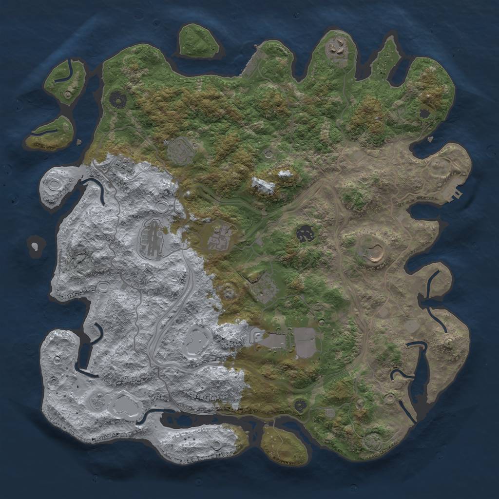 Rust Map: Procedural Map, Size: 4250, Seed: 66822866, 17 Monuments