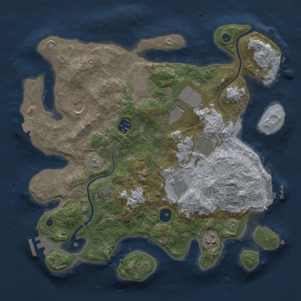 Rust Map: Procedural Map, Size: 3500, Seed: 1571305804, 13 Monuments