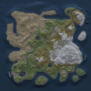 Thumbnail Rust Map: Procedural Map, Size: 3500, Seed: 1571305804, 13 Monuments