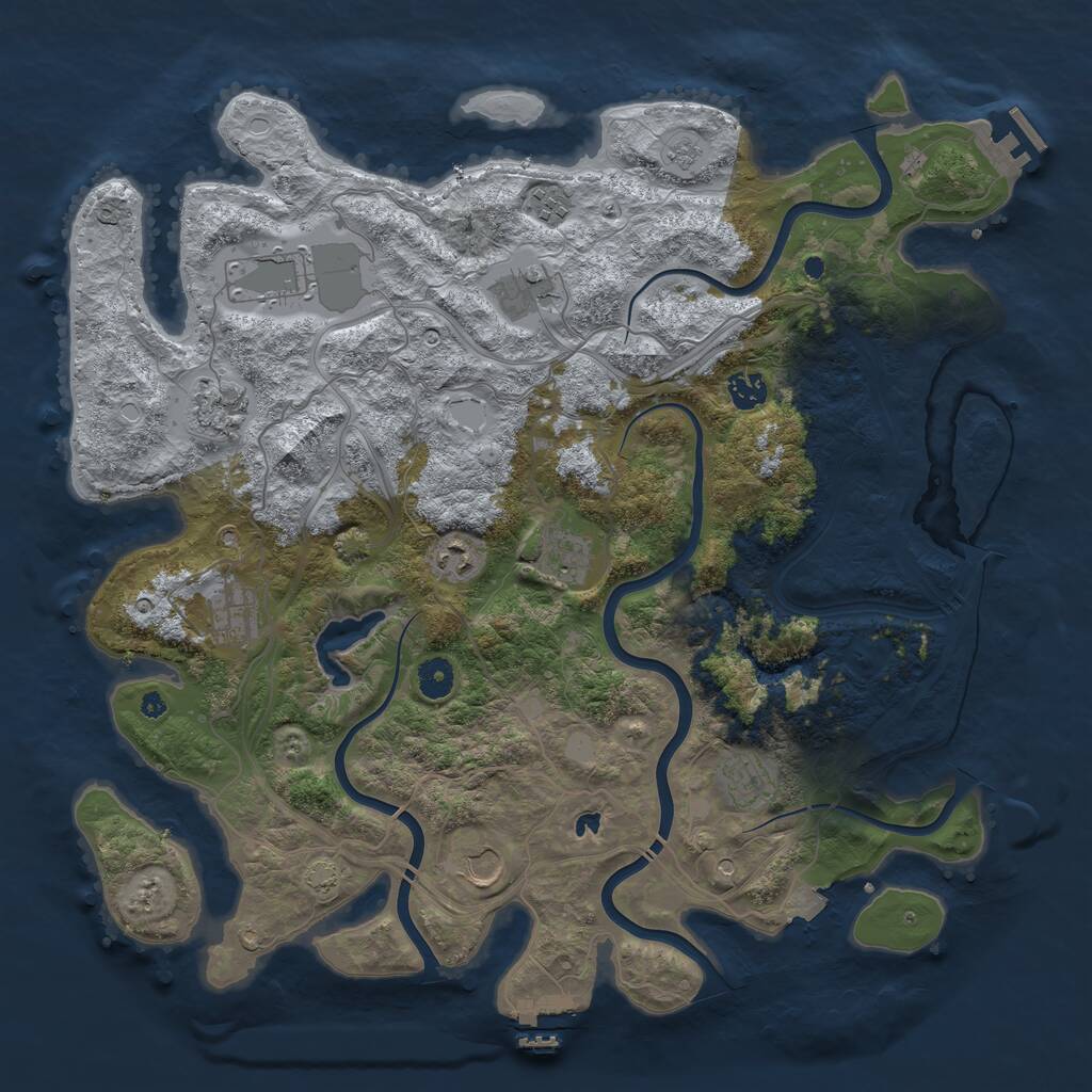Rust Map: Procedural Map, Size: 4250, Seed: 20965, 16 Monuments