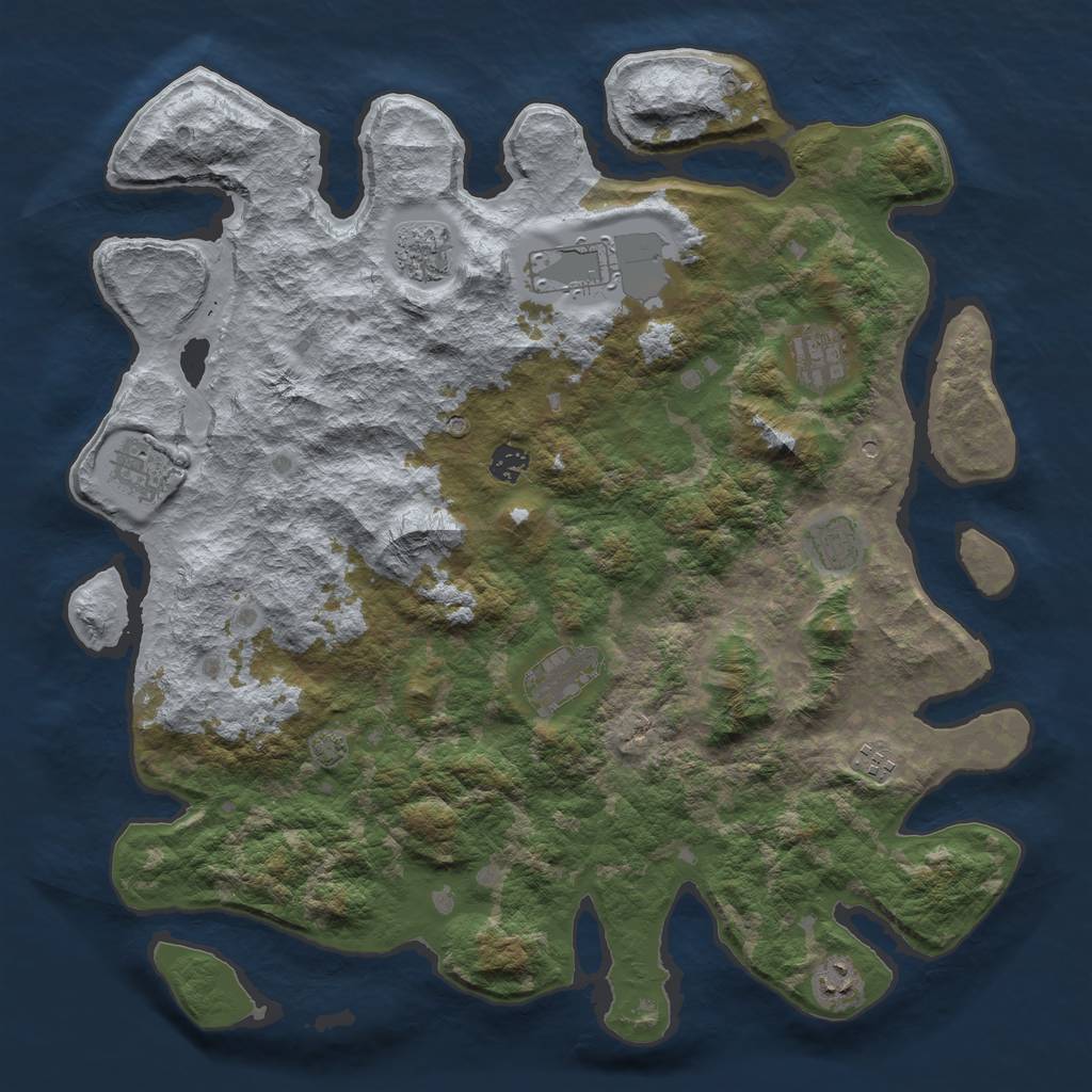 Rust Map: Barren, Size: 4300, Seed: 10575283, 13 Monuments