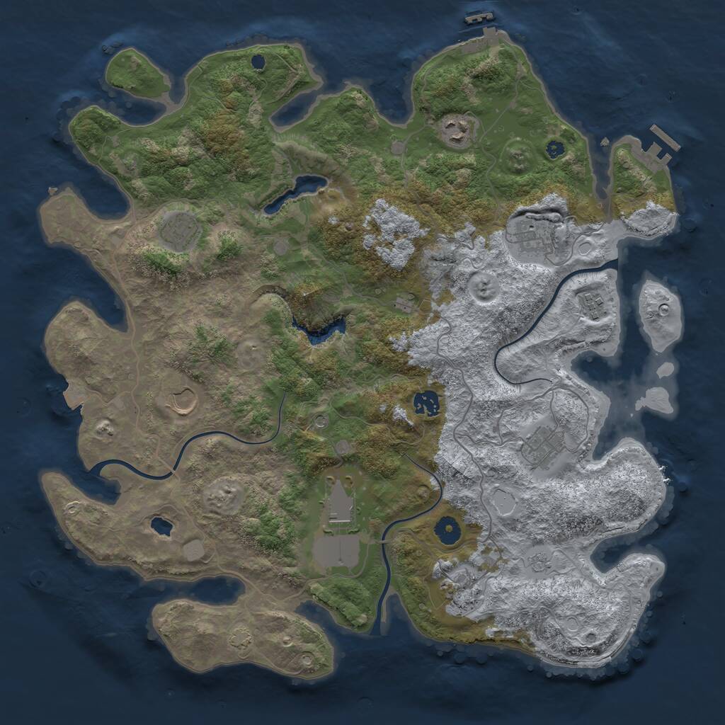 Rust Map: Procedural Map, Size: 4100, Seed: 14899836, 15 Monuments