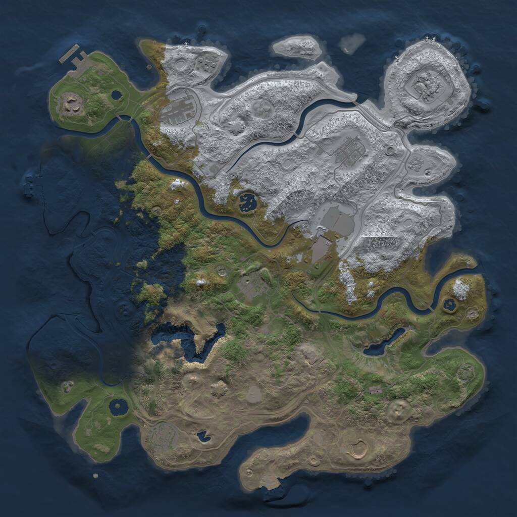 Rust Map: Procedural Map, Size: 4250, Seed: 1818121627, 16 Monuments