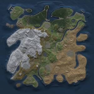 Thumbnail Rust Map: Procedural Map, Size: 3500, Seed: 1080297211, 18 Monuments