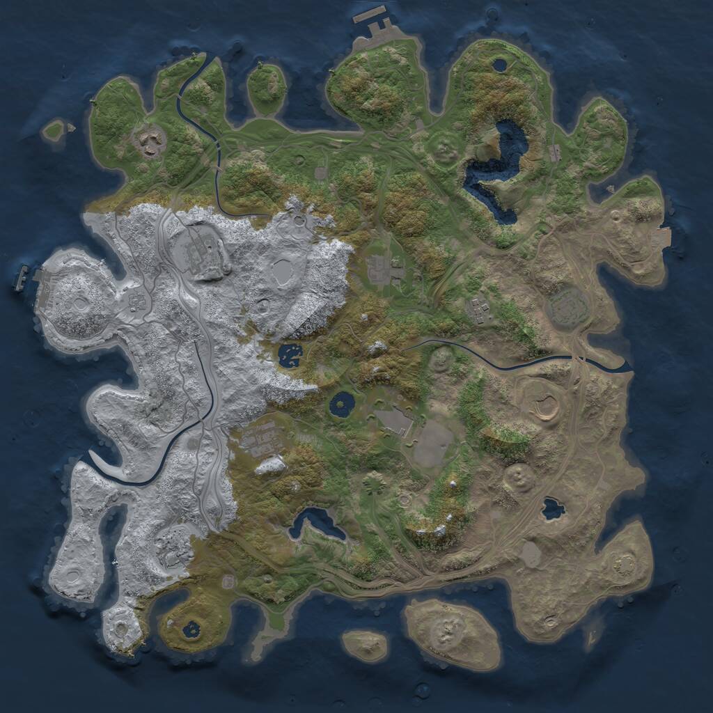 Rust Map: Procedural Map, Size: 4250, Seed: 684656717, 16 Monuments