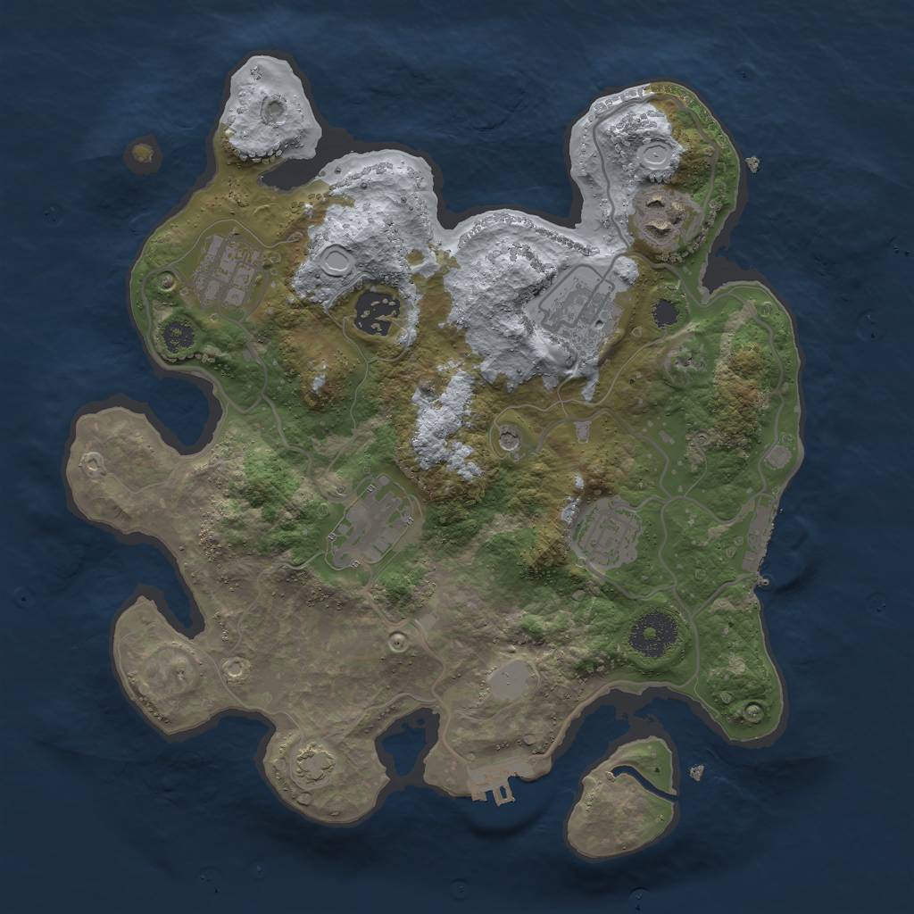Rust Map: Procedural Map, Size: 3000, Seed: 1162623922, 13 Monuments