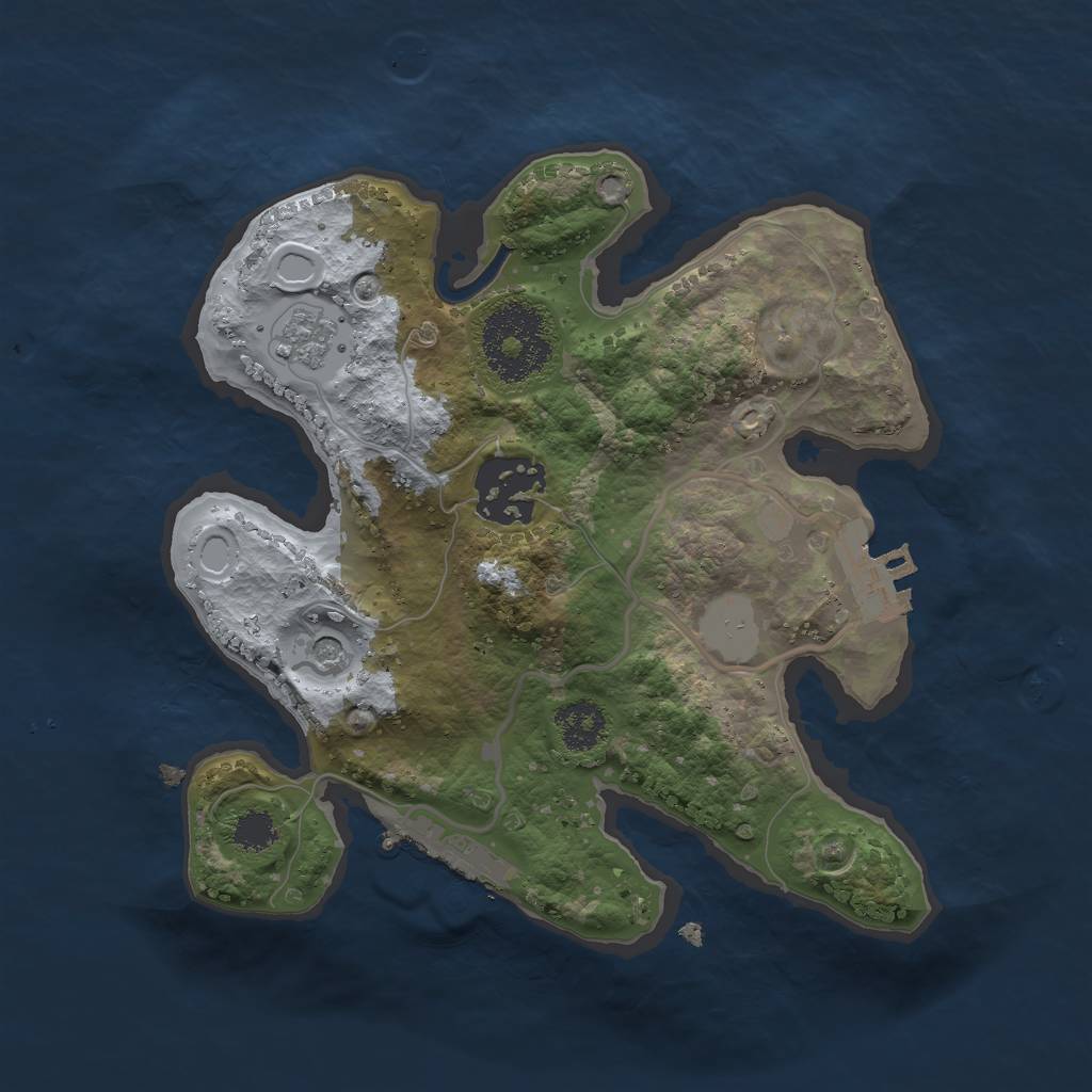Rust Map: Procedural Map, Size: 2250, Seed: 24132, 8 Monuments