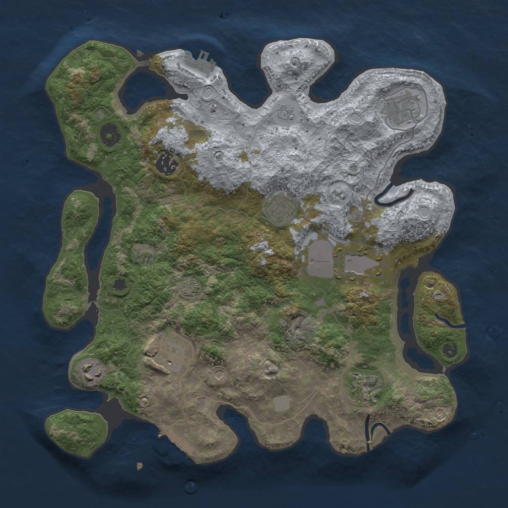 Rust Map: Procedural Map, Size: 3500, Seed: 574, 15 Monuments